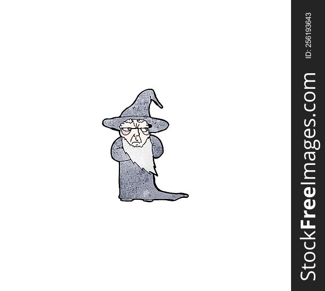 cartoon grumpy old wizard