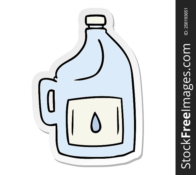 Sticker Cartoon Doodle Of A Large Drinking Bottle