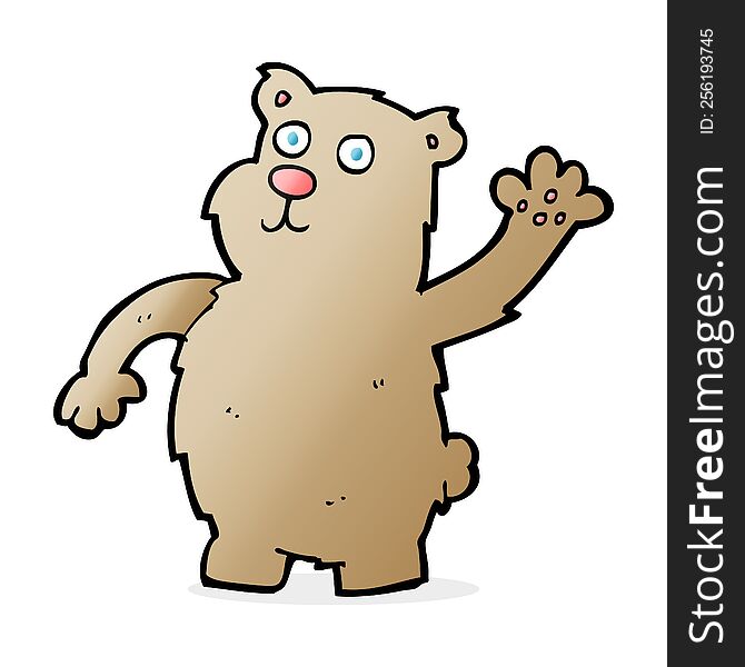 cartoon waving bear
