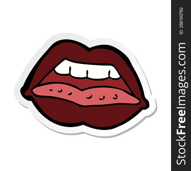 Sticker Of A Cartoon Sexy Lips Symbol