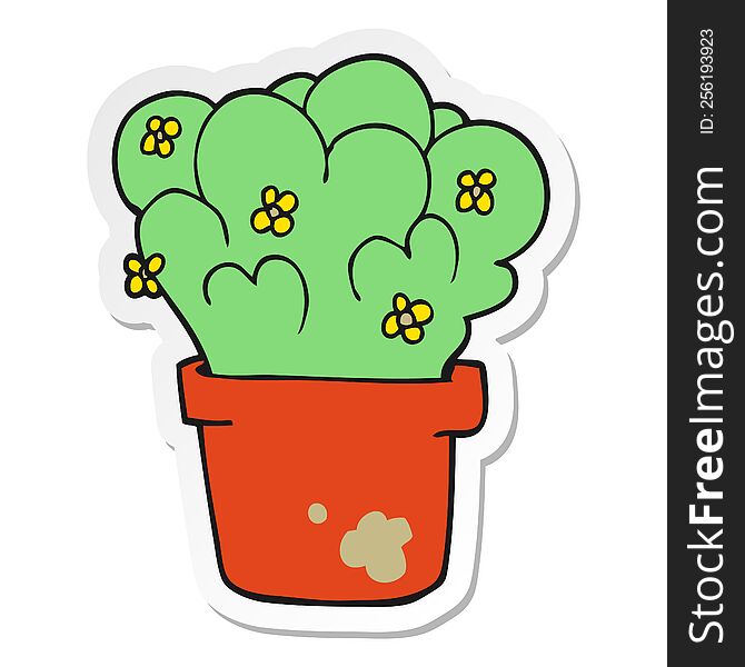 sticker of a cartoon plant