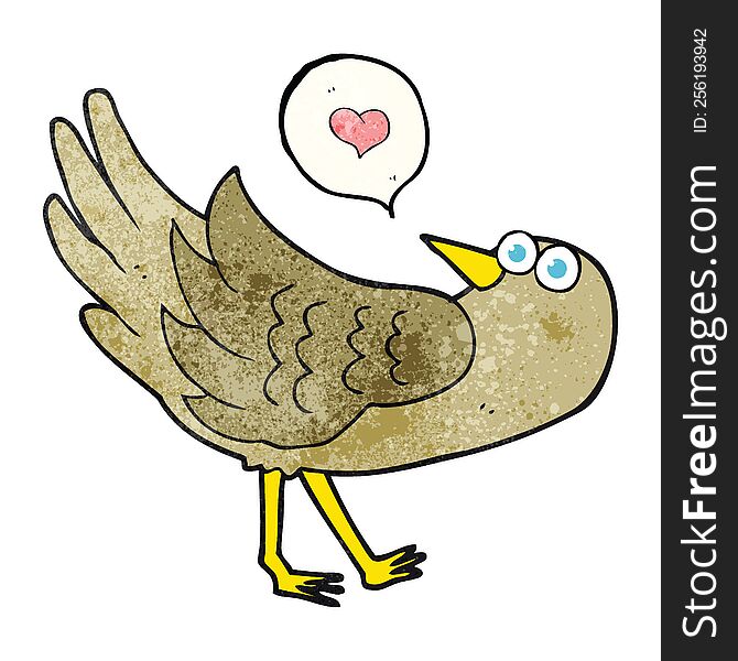 Speech Bubble Textured Cartoon Bird