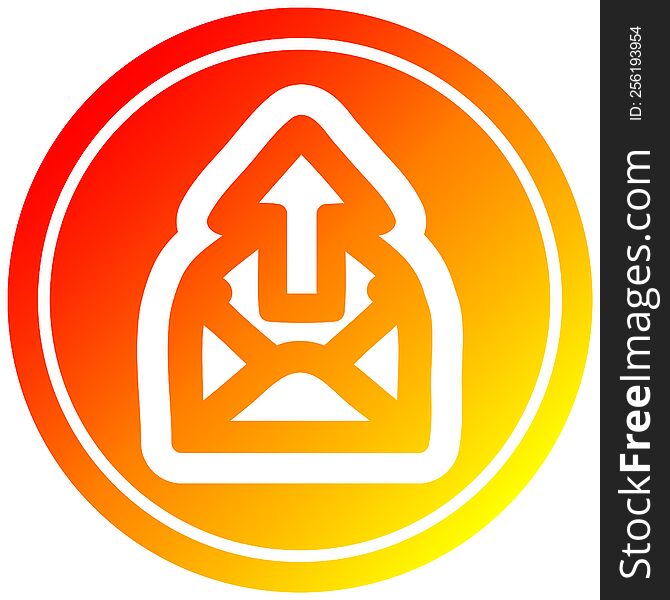 send email circular icon with warm gradient finish. send email circular icon with warm gradient finish