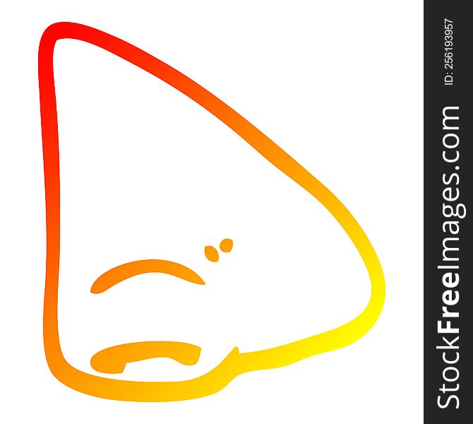 warm gradient line drawing of a cartoon nose