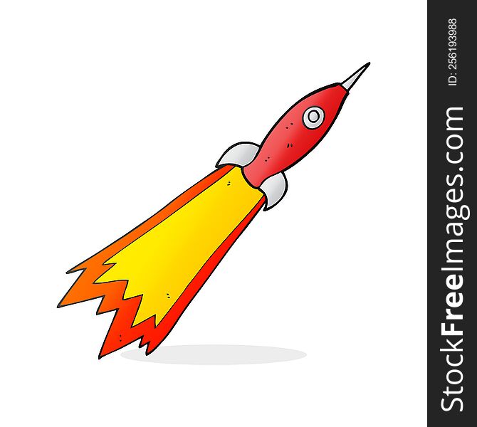 freehand drawn cartoon rocket