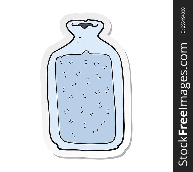 sticker of a cartoon hot water bottle