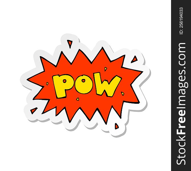 Sticker Of A Cartoon Comic Book Pow Symbol
