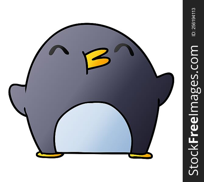 Gradient Cartoon Cute Kawaii Happy Penguin
