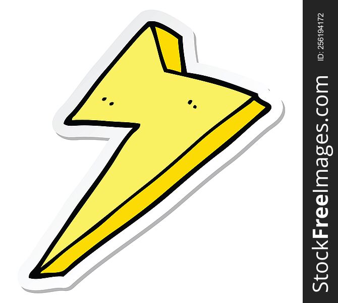 Sticker Of A Cartoon Lightning
