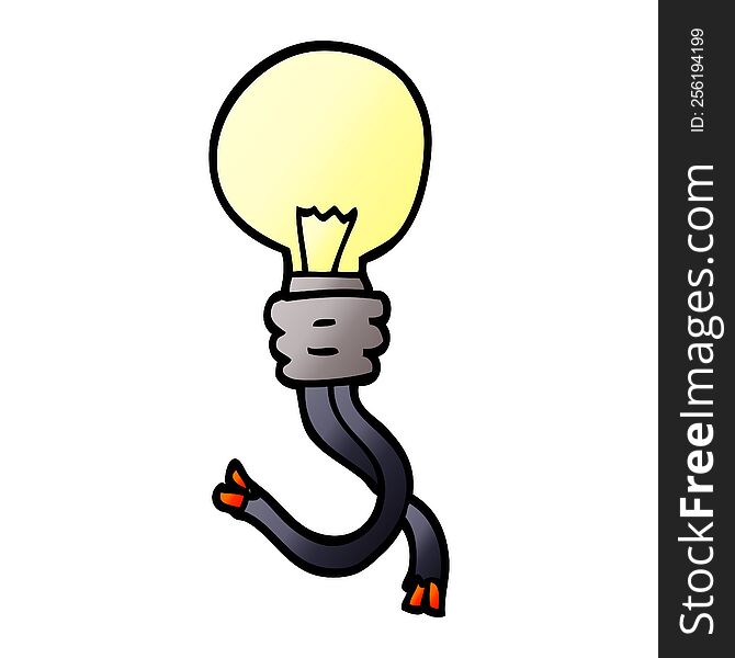 cartoon doodle glowing light bulb