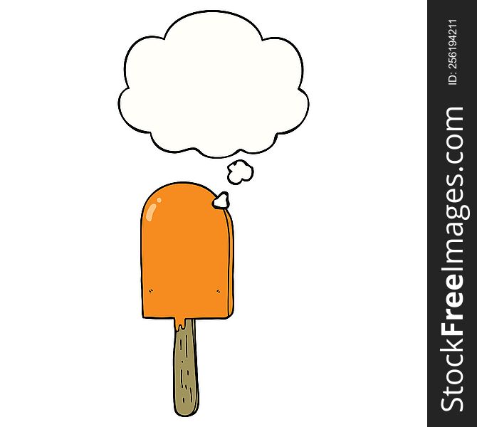 cartoon lollipop with thought bubble. cartoon lollipop with thought bubble
