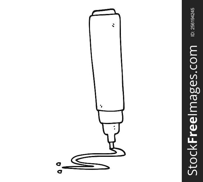 freehand drawn black and white cartoon pen
