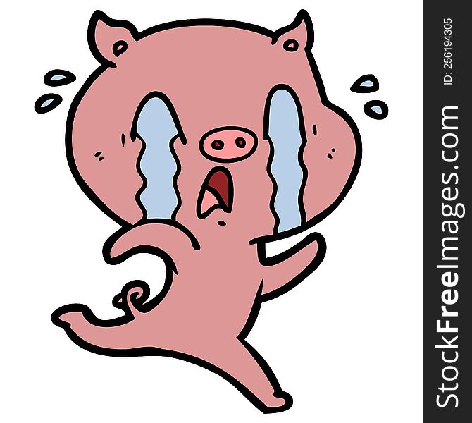 crying pig cartoon. crying pig cartoon
