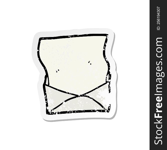 Distressed Sticker Of A Cartoon Letter And Envelope