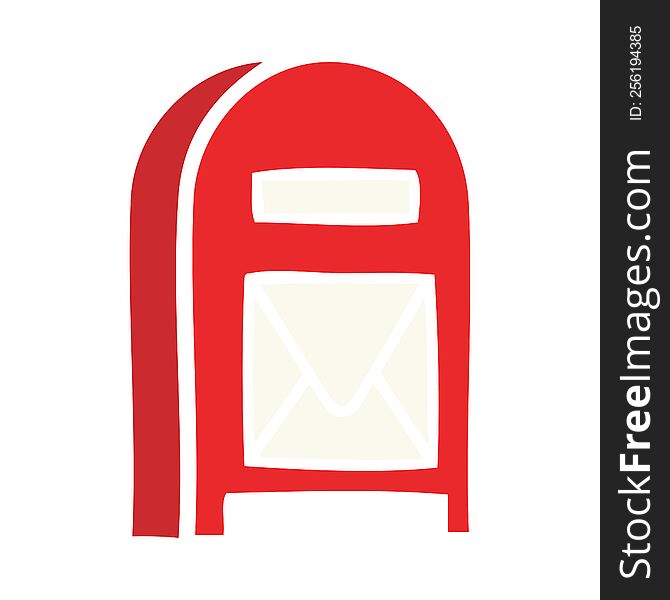 flat color retro cartoon of a mail box