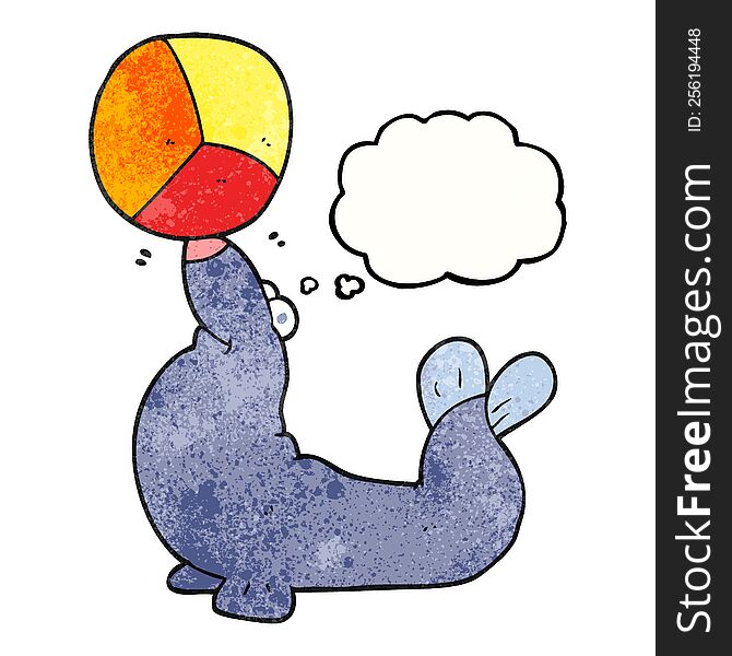 Thought Bubble Textured Cartoon Seal Balancing Ball