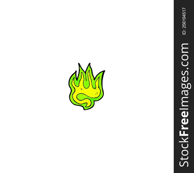 Green Fire Symbol Cartoon