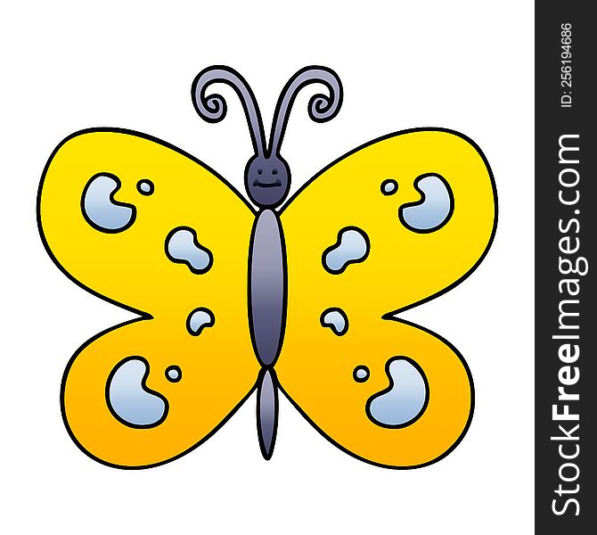 Quirky Gradient Shaded Cartoon Butterfly