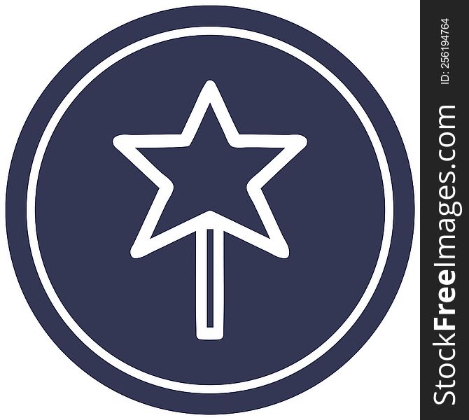 magic wand circular icon symbol