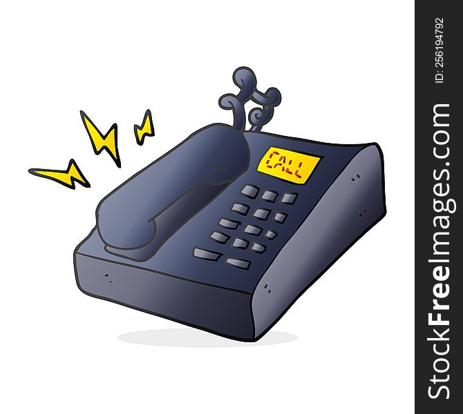 Cartoon Office Telephone