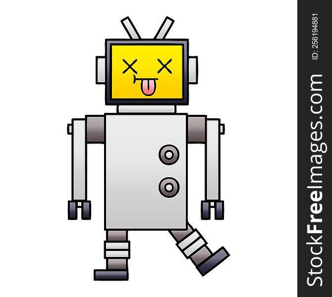 Gradient Shaded Cartoon Robot