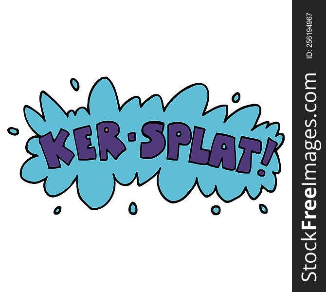 cartoon doodle wording ker-splat