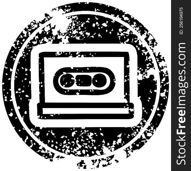 cassette tape distressed icon symbol