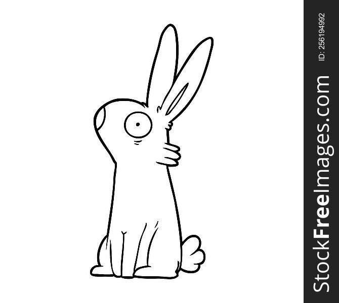 cartoon startled rabbit. cartoon startled rabbit