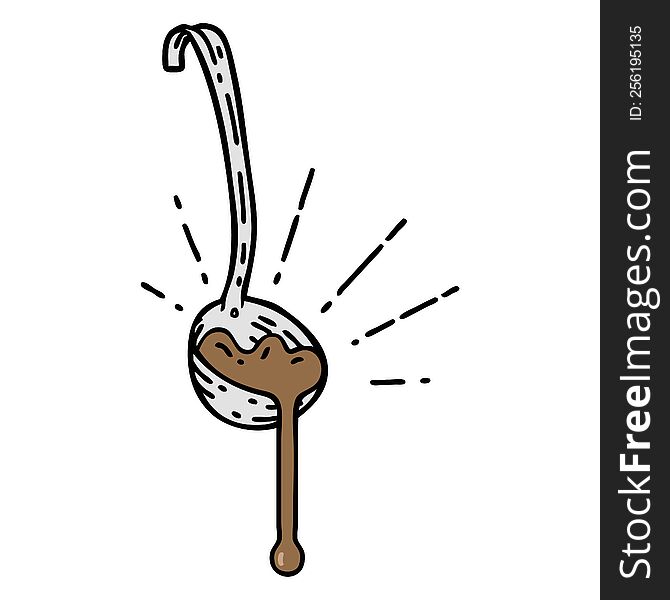 Traditional Tattoo Style Ladle Of Gravy