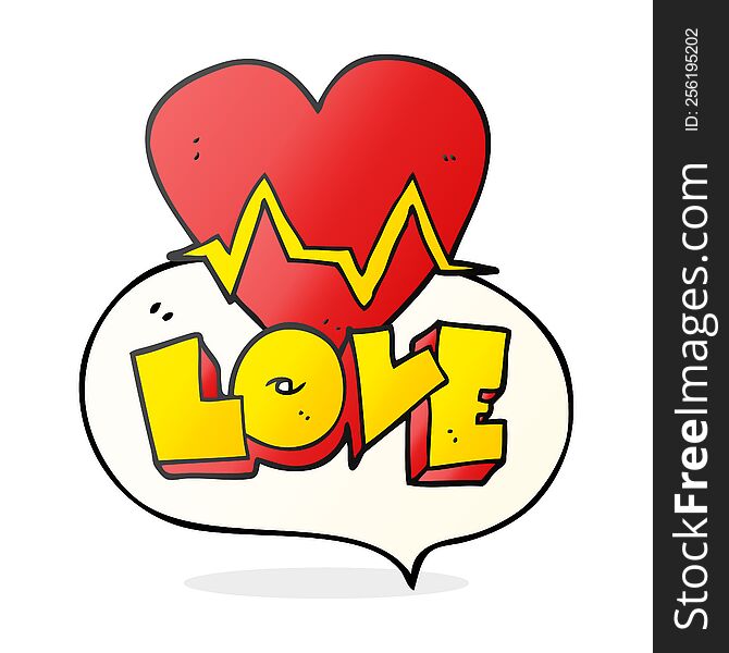 Speech Bubble Cartoon Heart Rate Pulse Love Symbol