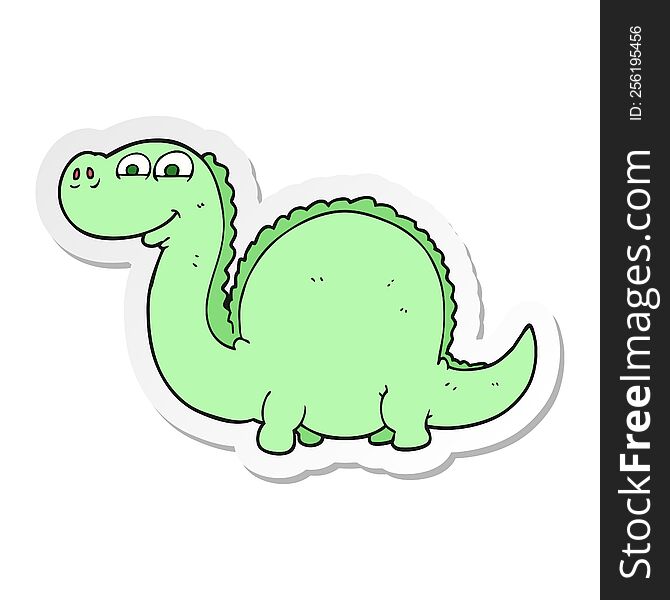 Sticker Of A Cartoon Dinosaur