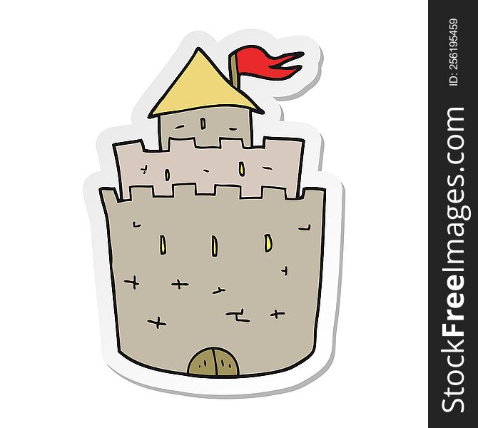 sticker of a cartoon castle