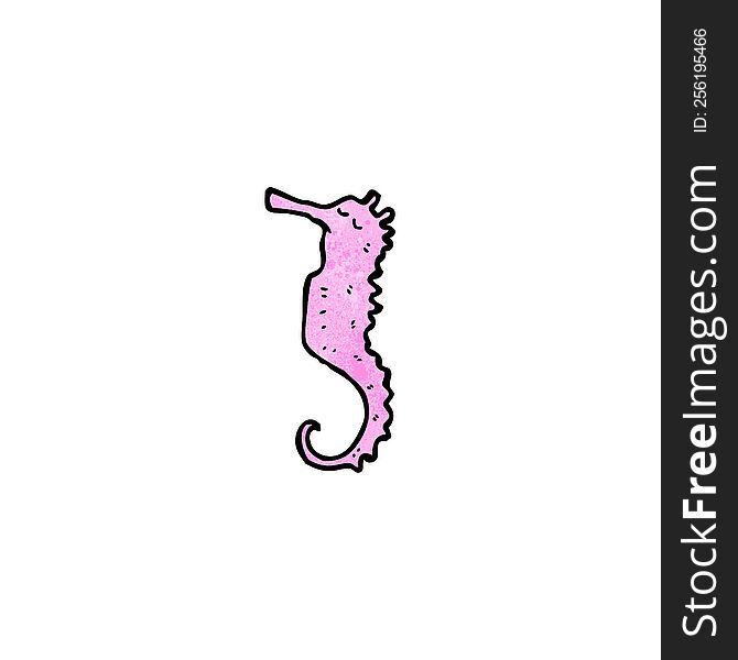 cartoon pink sea horse