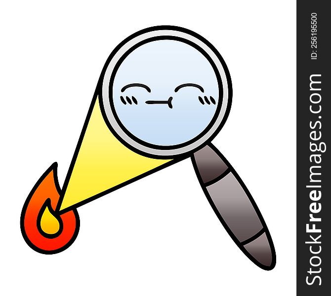 gradient shaded cartoon of a magnifying glass