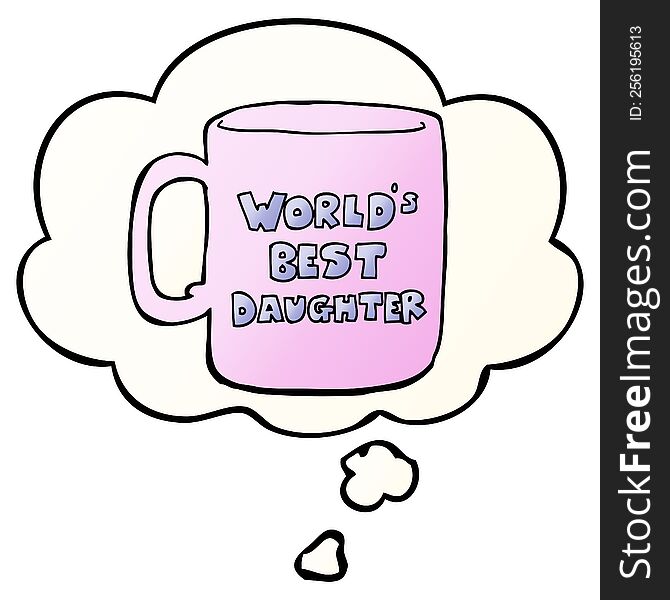worlds best daughter mug with thought bubble in smooth gradient style