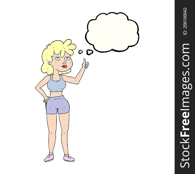 Thought Bubble Cartoon Gym Woman