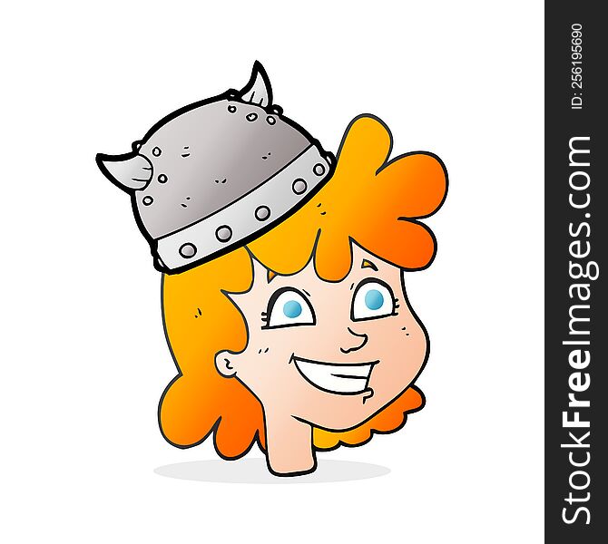 Cartoon Female Viking Face