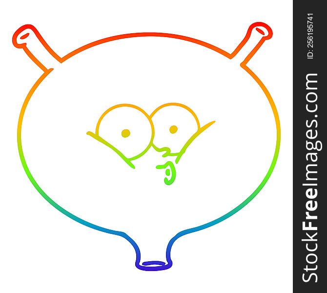 rainbow gradient line drawing of a cartoon bladder