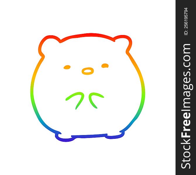 rainbow gradient line drawing cute polar bear