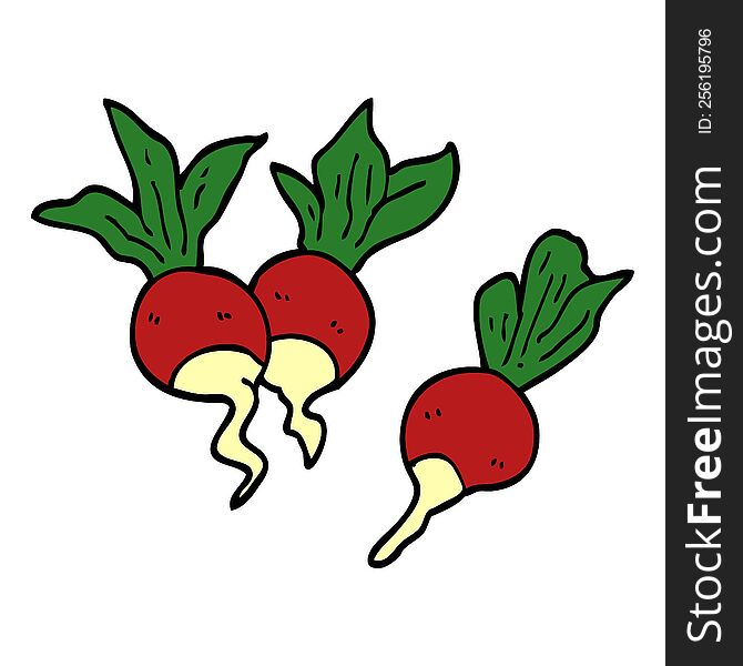 cartoon doodle healthy radish