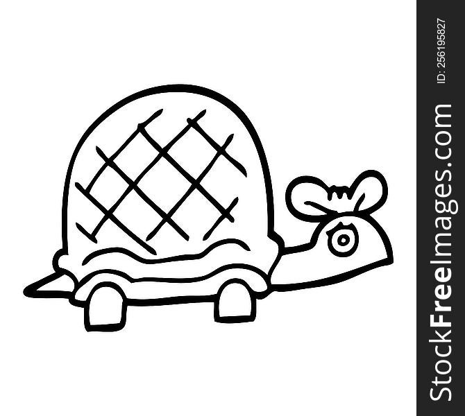 line drawing cartoon funny tortoise