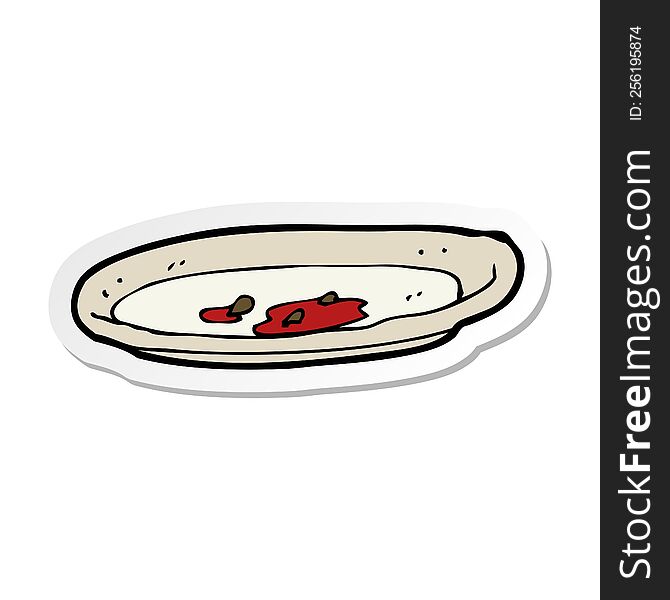 sticker of a cartoon empty plate