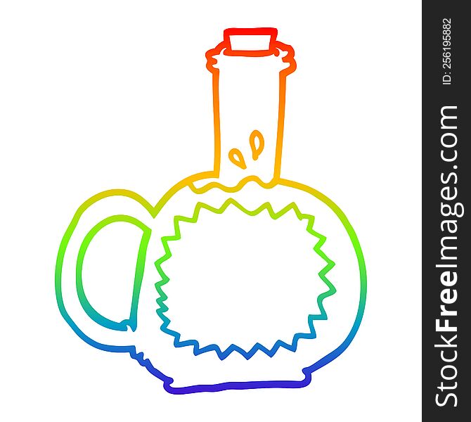 rainbow gradient line drawing of a cartoon syrup