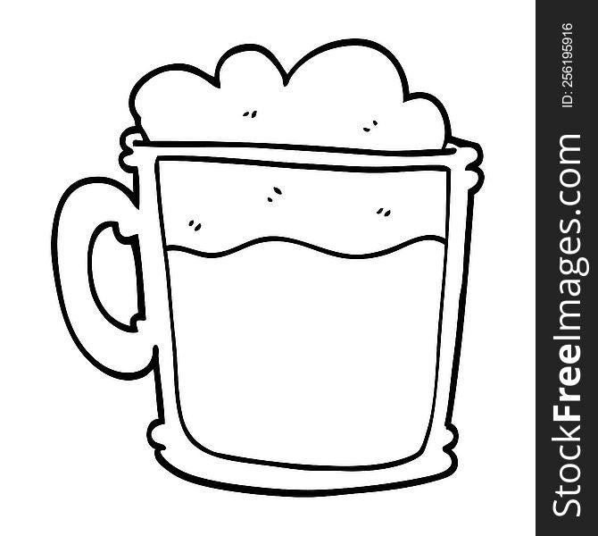 Line Drawing Cartoon Cup Of Blackberry