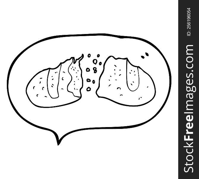 Speech Bubble Cartoon Loaf Of Bread