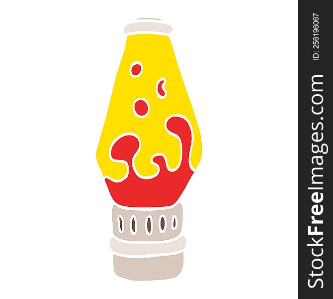 flat color illustration cartoon lava lamp