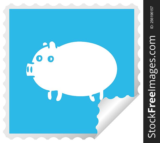 Square Peeling Sticker Cartoon Fat Pig