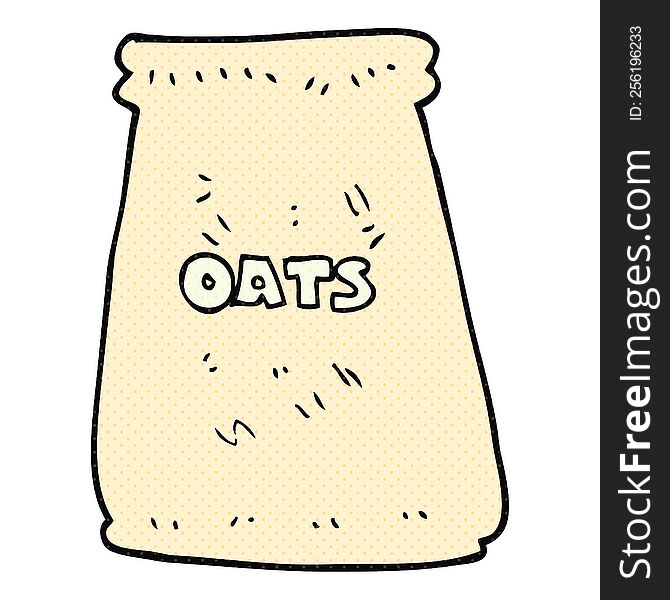 freehand drawn cartoon bag of oats