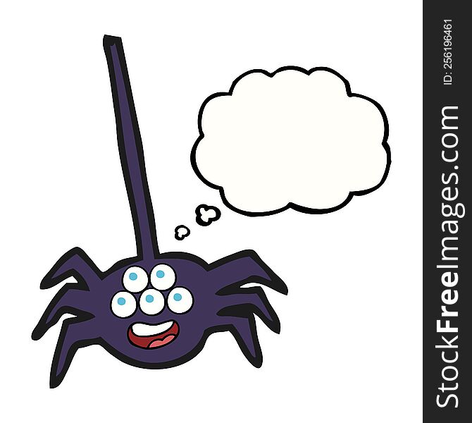 Thought Bubble Cartoon Halloween Spider