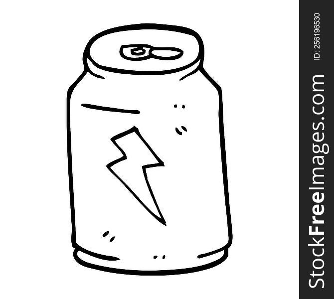 line drawing cartoon energy drink